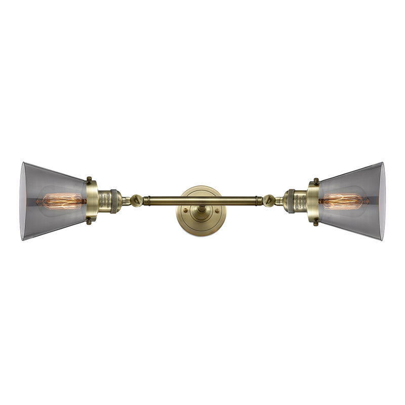 Innovations Lighting Small Cone 2 Light Bath Vanity Light Part Of The Franklin Restoration Collection 208L-AB-G63-LED