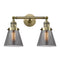 Innovations Lighting Small Cone 2 Light Bath Vanity Light Part Of The Franklin Restoration Collection 208L-AB-G63-LED