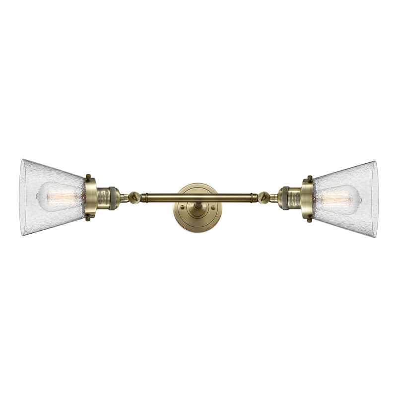 Innovations Lighting Small Cone 2 Light Bath Vanity Light Part Of The Franklin Restoration Collection 208L-AB-G64-LED