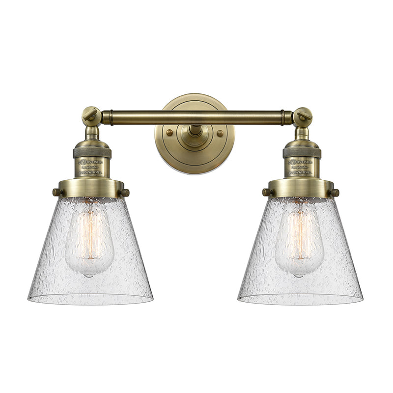 Innovations Lighting Small Cone 2 Light Bath Vanity Light Part Of The Franklin Restoration Collection 208L-AB-G64-LED