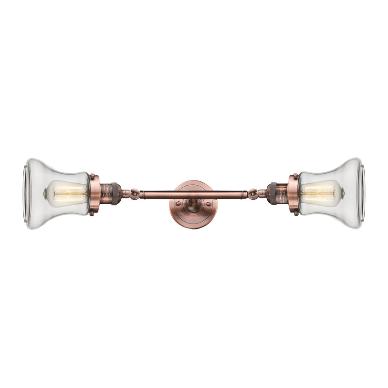 Bellmont Bath Vanity Light shown in the Antique Copper finish with a Clear shade