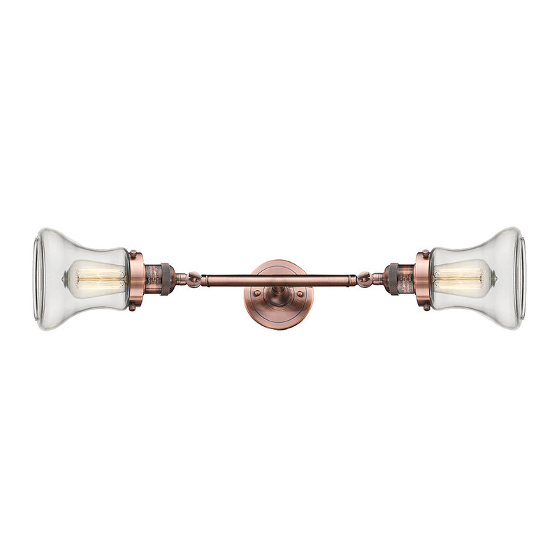 Bellmont Bath Vanity Light shown in the Antique Copper finish with a Clear shade