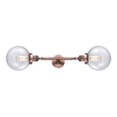 Beacon Bath Vanity Light shown in the Antique Copper finish with a Seedy shade