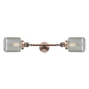 Stanton Bath Vanity Light shown in the Antique Copper finish with a Clear Wire Mesh shade