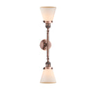 Cone Bath Vanity Light shown in the Antique Copper finish with a Matte White shade