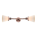 Cone Bath Vanity Light shown in the Antique Copper finish with a Matte White shade