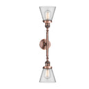 Cone Bath Vanity Light shown in the Antique Copper finish with a Clear shade