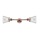 Cone Bath Vanity Light shown in the Antique Copper finish with a Clear shade