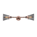 Cone Bath Vanity Light shown in the Antique Copper finish with a Plated Smoke shade