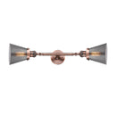 Cone Bath Vanity Light shown in the Antique Copper finish with a Plated Smoke shade