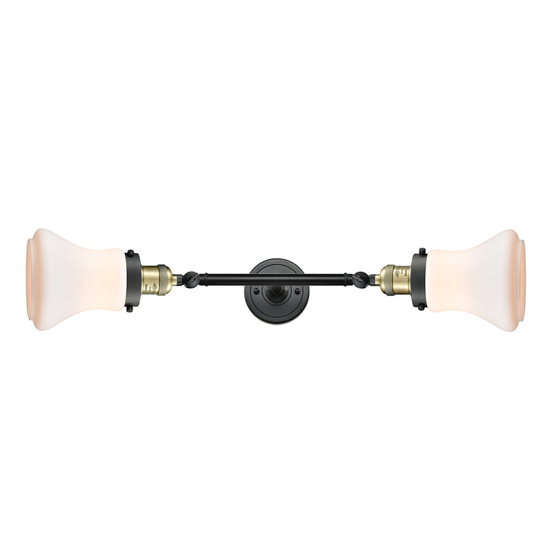 Bellmont Bath Vanity Light shown in the Black Antique Brass finish with a Matte White shade