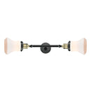 Bellmont Bath Vanity Light shown in the Black Antique Brass finish with a Matte White shade