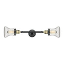 Bellmont Bath Vanity Light shown in the Black Antique Brass finish with a Clear shade