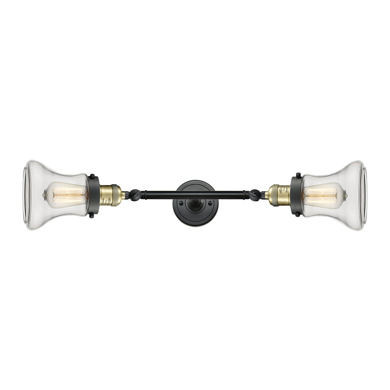 Bellmont Bath Vanity Light shown in the Black Antique Brass finish with a Clear shade