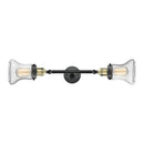 Bellmont Bath Vanity Light shown in the Black Antique Brass finish with a Seedy shade