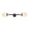 Beacon Bath Vanity Light shown in the Black Antique Brass finish with a Matte White shade