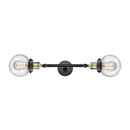 Beacon Bath Vanity Light shown in the Black Antique Brass finish with a Seedy shade