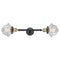 Oxford Bath Vanity Light shown in the Black Antique Brass finish with a Clear shade