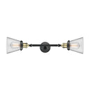 Cone Bath Vanity Light shown in the Black Antique Brass finish with a Clear shade