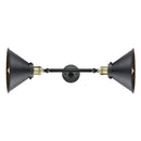 Briarcliff Bath Vanity Light shown in the Black Antique Brass finish with a Matte Black shade