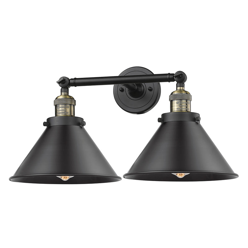 Innovations Lighting Briarcliff 2 Light Bath Vanity Light Part Of The Franklin Restoration Collection 208L-BAB-M10-BK-LED