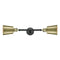 Addison Bath Vanity Light shown in the Black Antique Brass finish with a Antique Brass shade