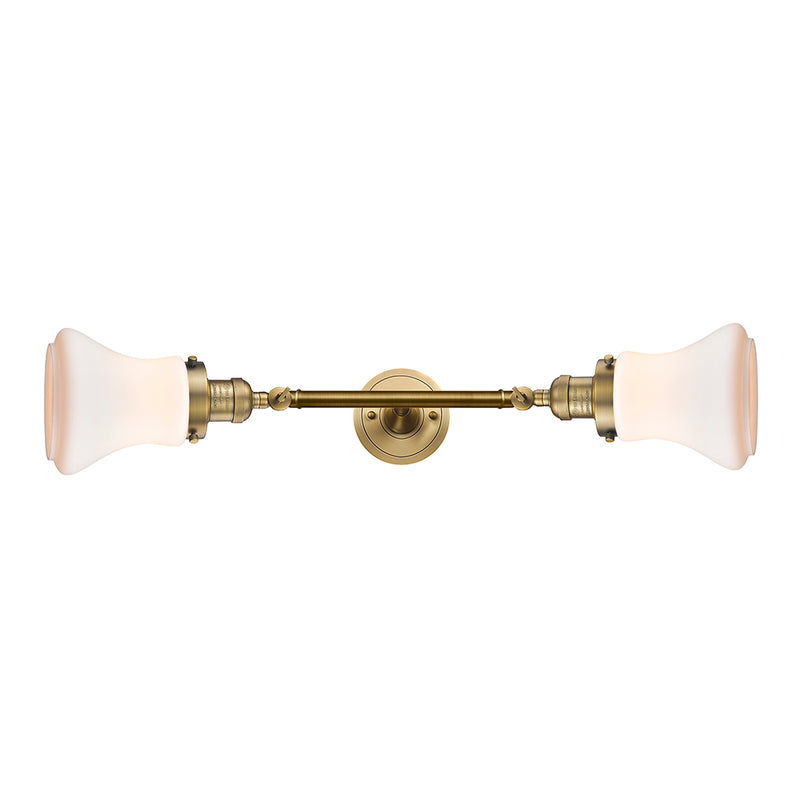 Bellmont Bath Vanity Light shown in the Brushed Brass finish with a Matte White shade