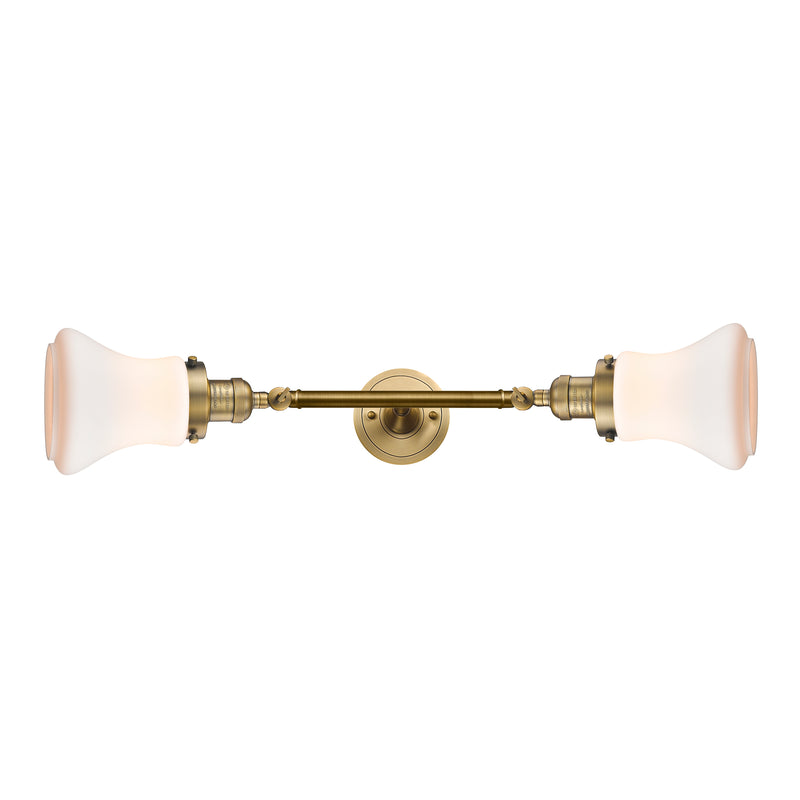 Bellmont Bath Vanity Light shown in the Brushed Brass finish with a Matte White shade