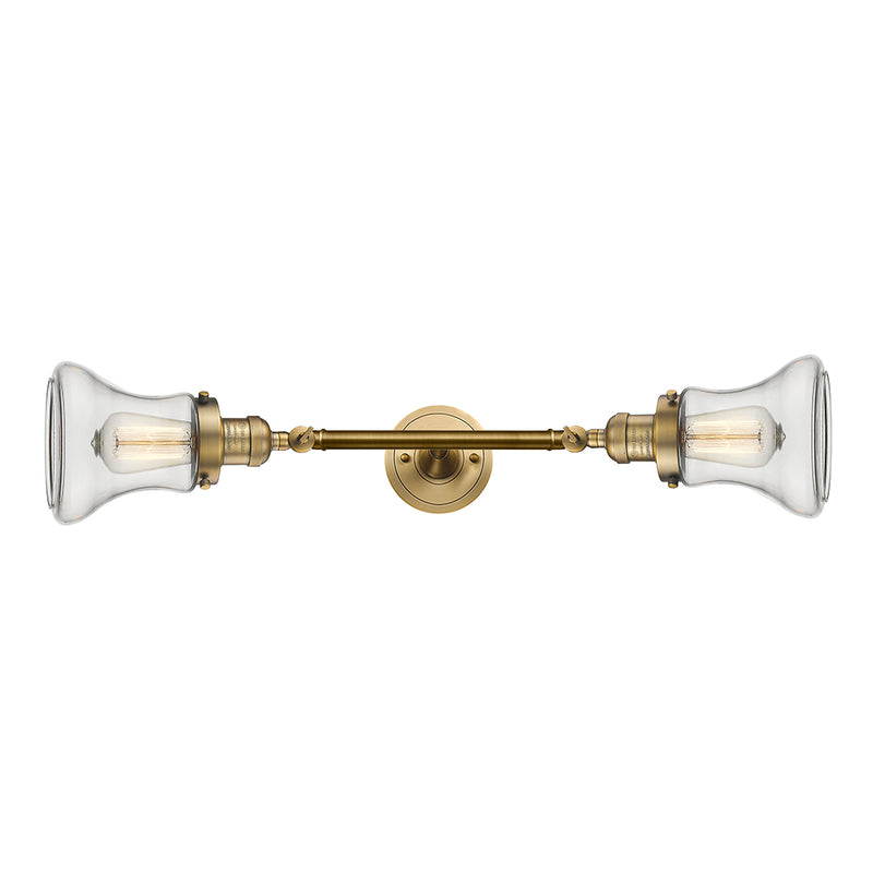 Bellmont Bath Vanity Light shown in the Brushed Brass finish with a Clear shade