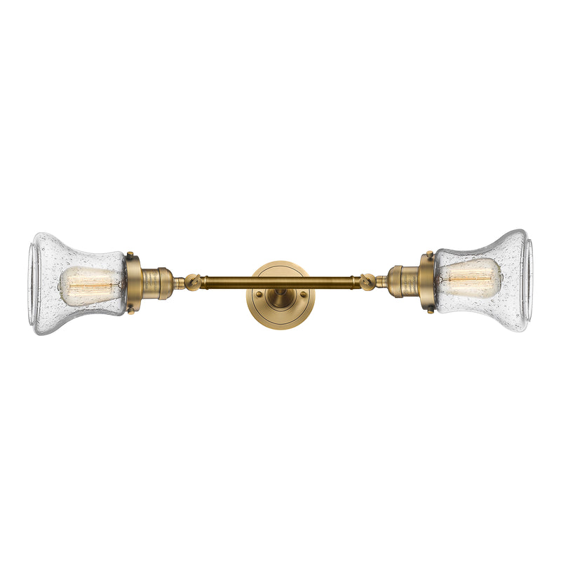 Bellmont Bath Vanity Light shown in the Brushed Brass finish with a Seedy shade