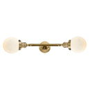 Beacon Bath Vanity Light shown in the Brushed Brass finish with a Matte White shade