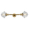 Oxford Bath Vanity Light shown in the Brushed Brass finish with a Clear shade