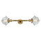 Oxford Bath Vanity Light shown in the Brushed Brass finish with a Clear shade