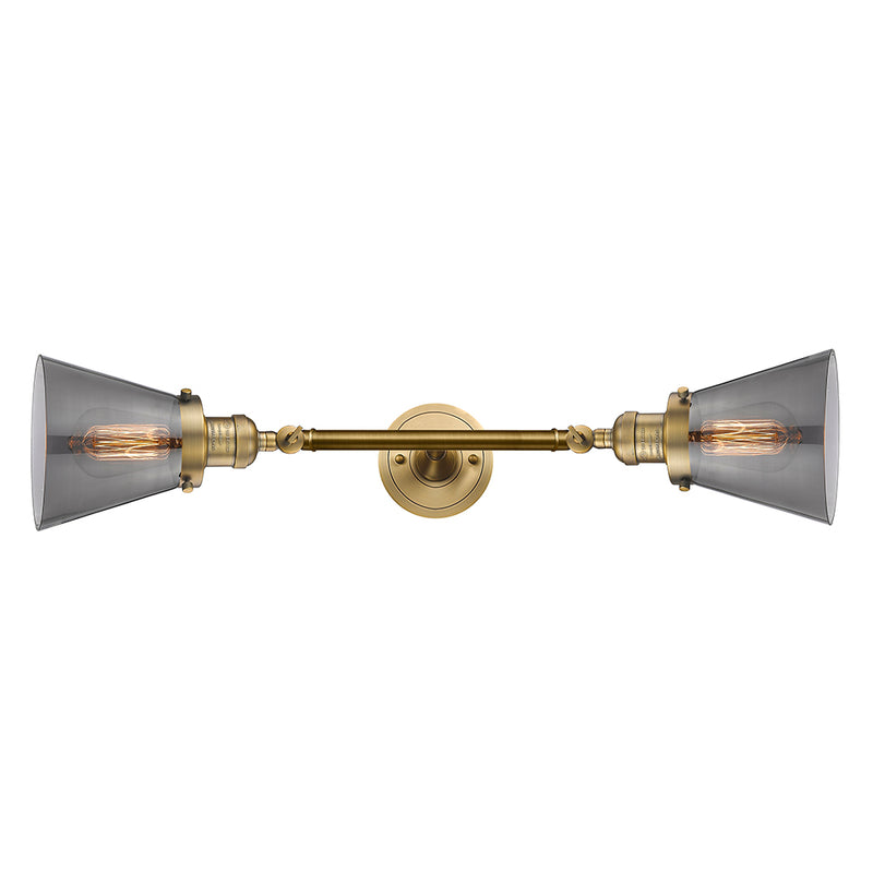 Innovations Lighting Small Cone 2 Light Bath Vanity Light Part Of The Franklin Restoration Collection 208L-BB-G63-LED