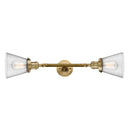 Cone Bath Vanity Light shown in the Brushed Brass finish with a Seedy shade