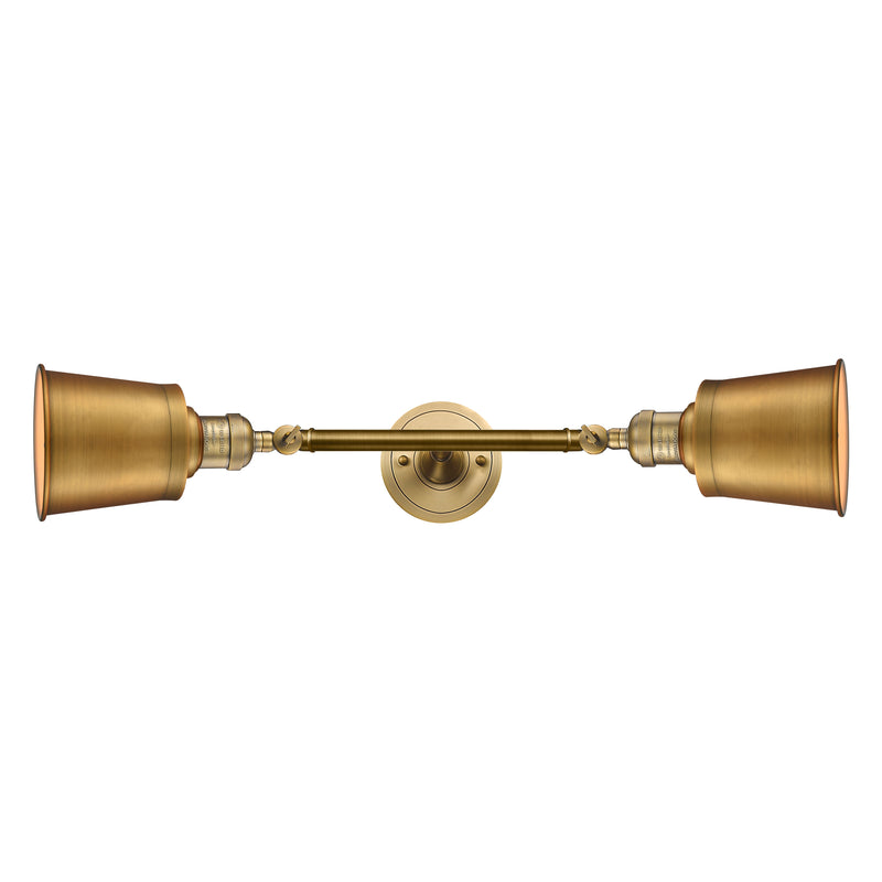 Addison Bath Vanity Light shown in the Brushed Brass finish with a Brushed Brass shade