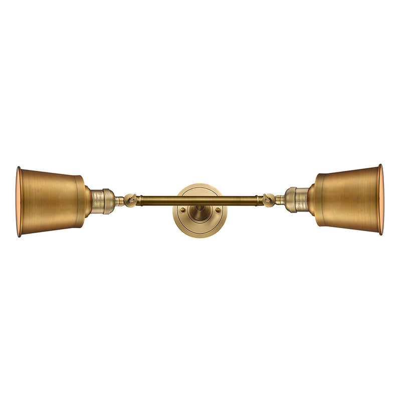 Addison Bath Vanity Light shown in the Brushed Brass finish with a Brushed Brass shade