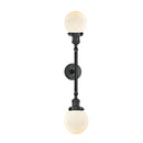 Beacon Bath Vanity Light shown in the Matte Black finish with a Matte White shade