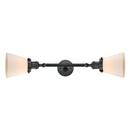 Cone Bath Vanity Light shown in the Matte Black finish with a Matte White shade