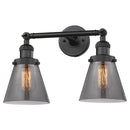 Innovations Lighting Small Cone 2 Light Bath Vanity Light Part Of The Franklin Restoration Collection 208L-BK-G63-LED