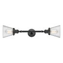 Innovations Lighting Small Cone 2 Light Bath Vanity Light Part Of The Franklin Restoration Collection 208L-BK-G64-LED