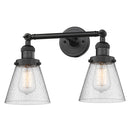 Innovations Lighting Small Cone 2 Light Bath Vanity Light Part Of The Franklin Restoration Collection 208L-BK-G64-LED