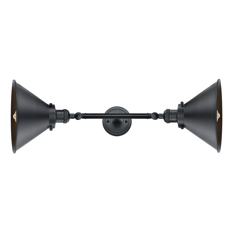 Briarcliff Bath Vanity Light shown in the Matte Black finish with a Matte Black shade