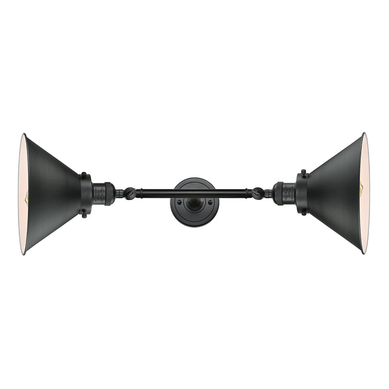 Briarcliff Bath Vanity Light shown in the Matte Black finish with a Matte Black shade