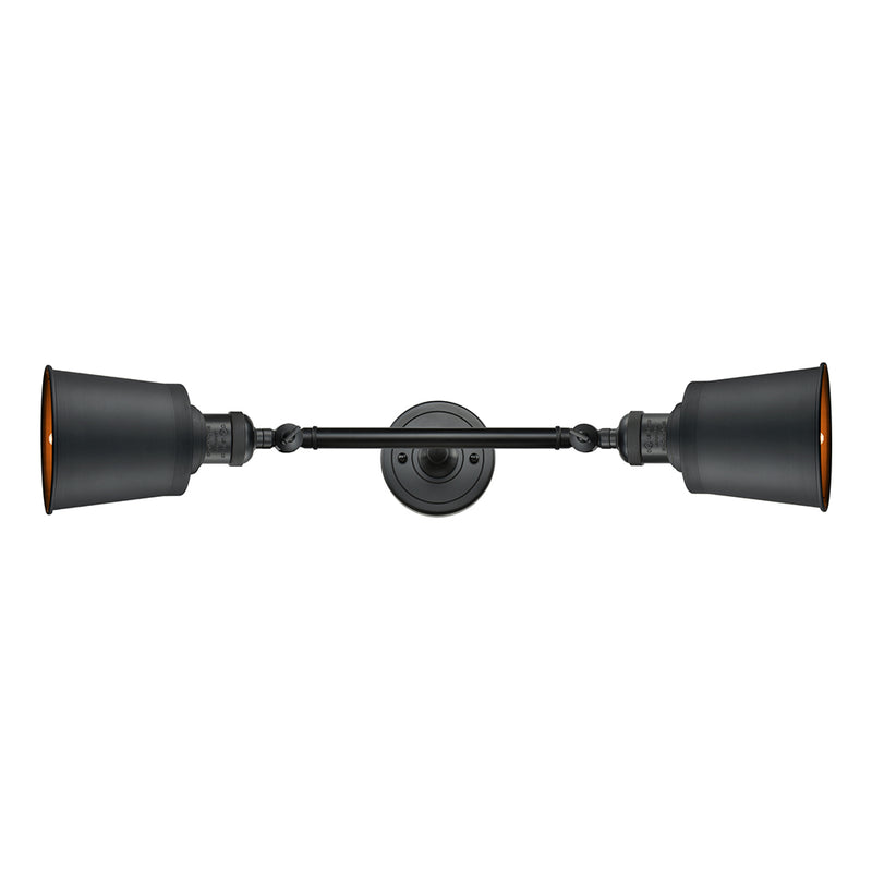 Addison Bath Vanity Light shown in the Matte Black finish with a Matte Black shade