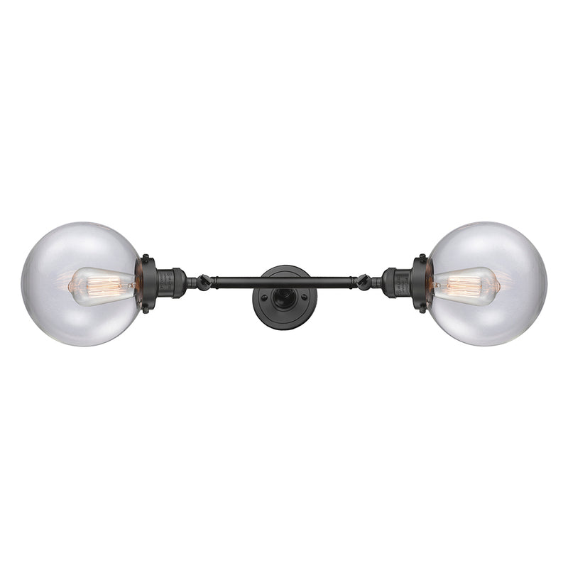 Beacon Bath Vanity Light shown in the Oil Rubbed Bronze finish with a Clear shade