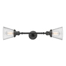 Cone Bath Vanity Light shown in the Oil Rubbed Bronze finish with a Seedy shade