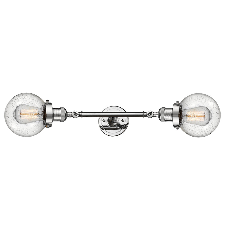 Beacon Bath Vanity Light shown in the Polished Chrome finish with a Seedy shade