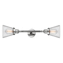 Cone Bath Vanity Light shown in the Polished Chrome finish with a Clear shade