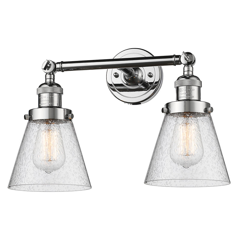 Innovations Lighting Small Cone 2 Light Bath Vanity Light Part Of The Franklin Restoration Collection 208L-PC-G64-LED